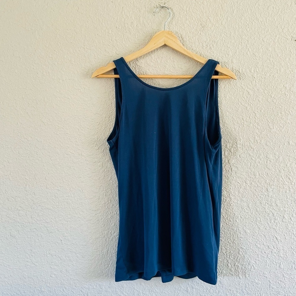 Peach Low Back Blue Tank